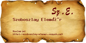 Szoboszlay Elemér névjegykártya