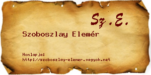 Szoboszlay Elemér névjegykártya