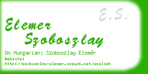 elemer szoboszlay business card
